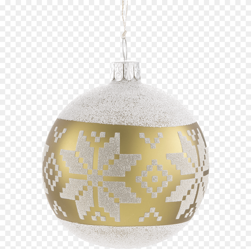 Glass Bauble Greenish Gold With White Pattern 7 Cm Christmas Ornament, Accessories, Lamp Png Image