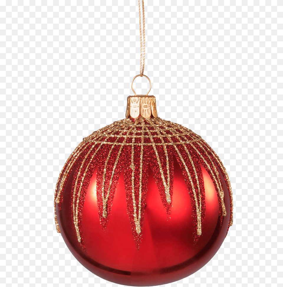 Glass Bauble Red With Glitter Zigzag Pattern 8 Cm Christmas Ornament, Accessories, Chandelier, Lamp Free Transparent Png