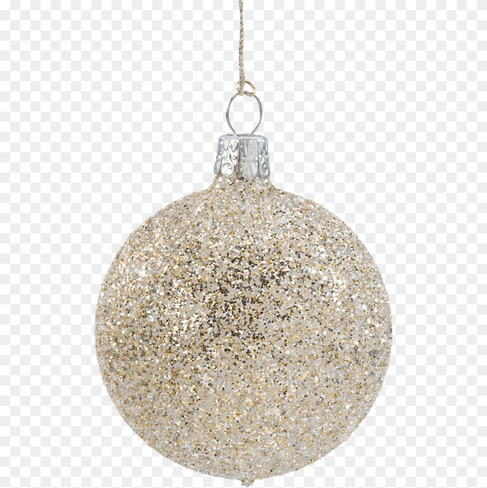 Glass Bauble With Glitter Gold 6cm Christmas Ornament, Lamp, Chandelier, Accessories Free Png Download