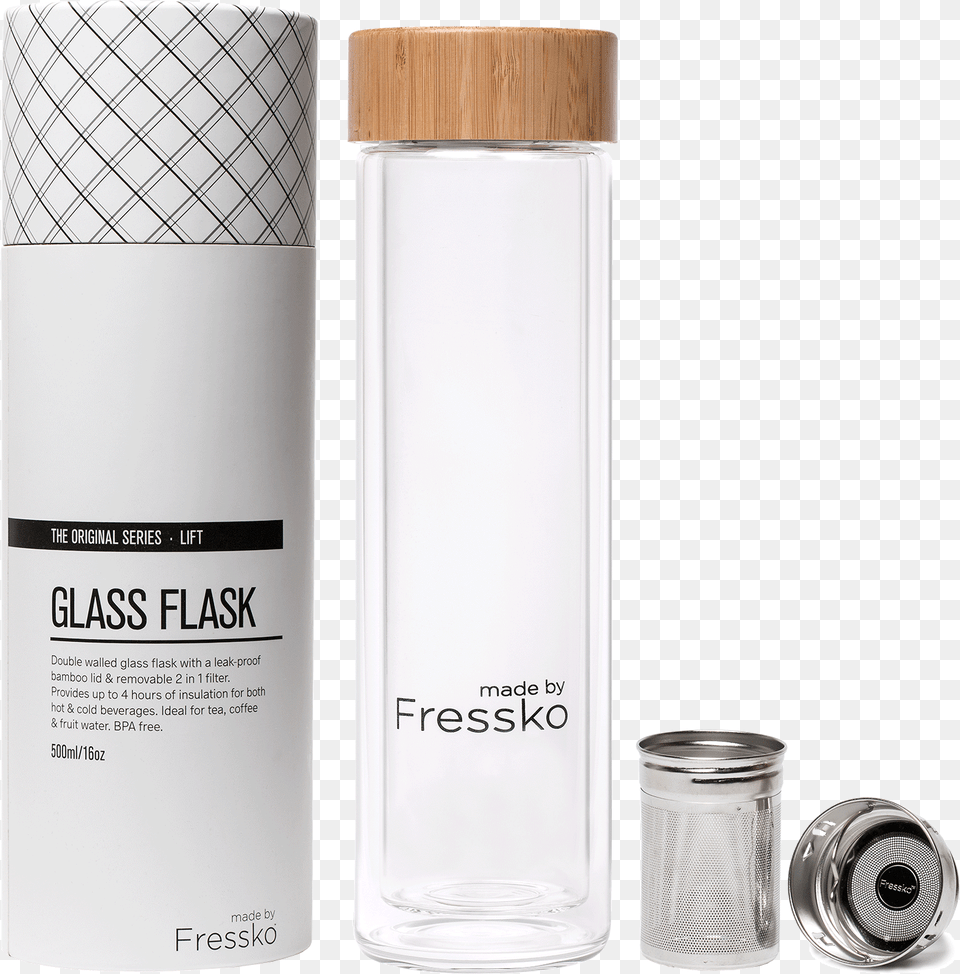 Glass Bottle, Cylinder, Jar, Cosmetics, Perfume Png Image