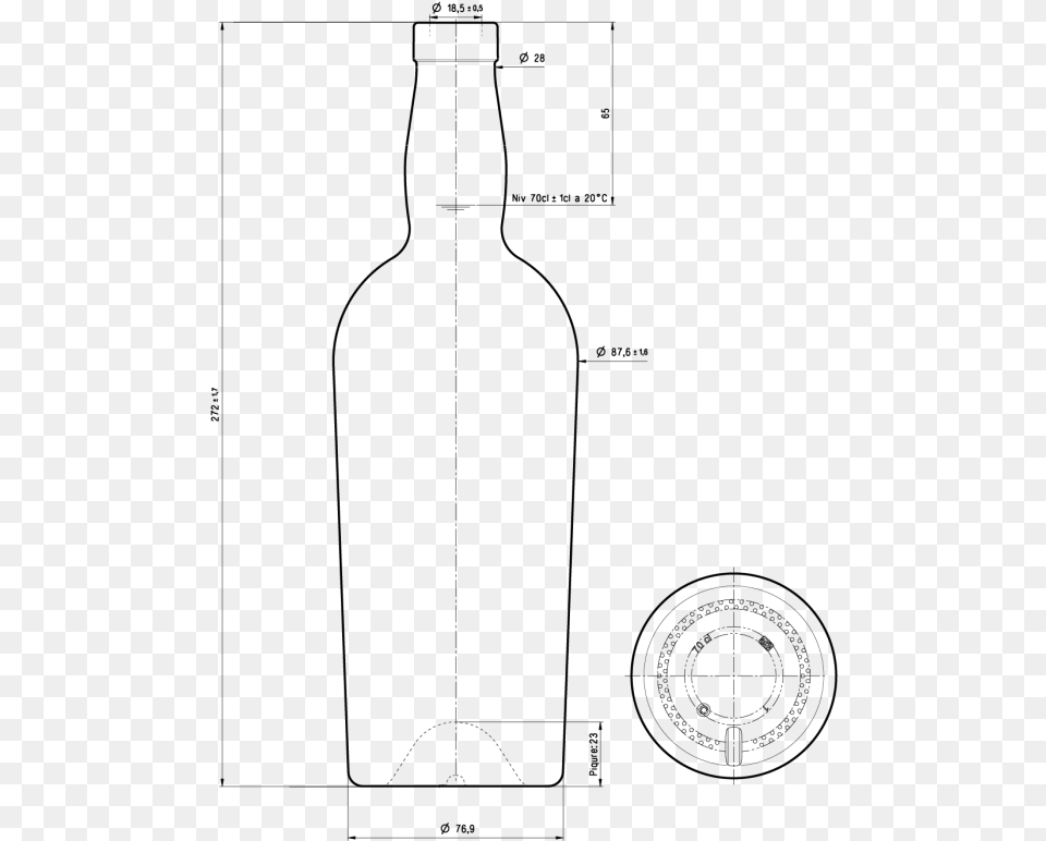 Glass Bottle, Gray Free Png