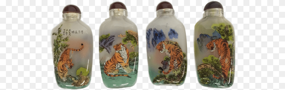 Glass Bottle, Animal, Mammal, Tiger, Wildlife Free Png Download