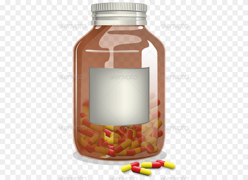 Glass Bottle, Medication, Pill, Capsule, Bow Free Png