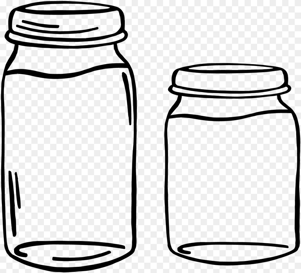 Glass Bottle Clipart Black And White, Gray Free Png Download