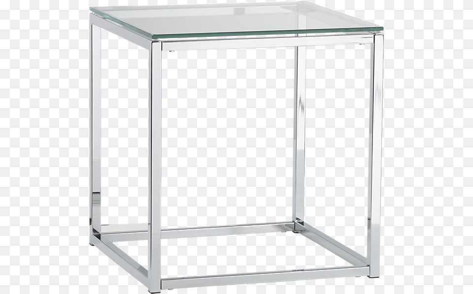 Glass Box Glass Chrome End Table, Coffee Table, Furniture, Desk, Dining Table Free Png Download