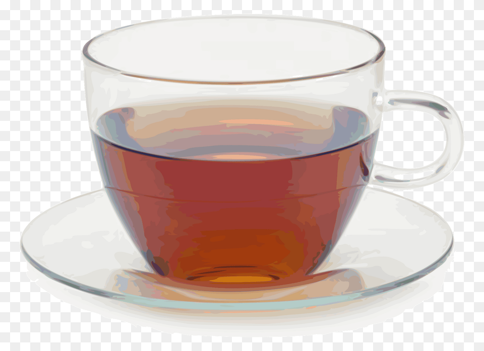 Glass Cup With Glass Saucer Clipart, Beverage, Tea Png Image