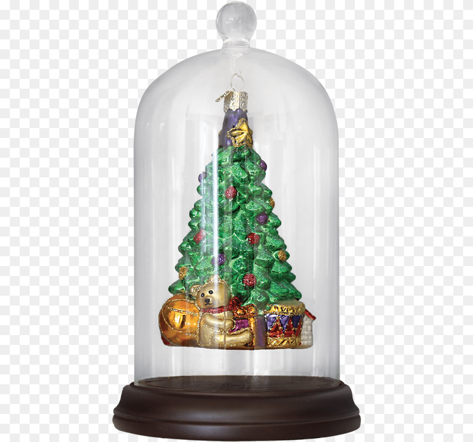 Glass Dome Ornament Cover With Wooden Base Old World Christmas Glass Dome Ornament Display, Christmas Decorations, Festival, Christmas Tree, Accessories Free Png