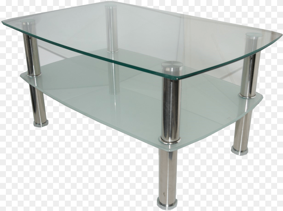Glass Furniture Transparent Image Rectangular Double Glass Table, Coffee Table, Tabletop Png