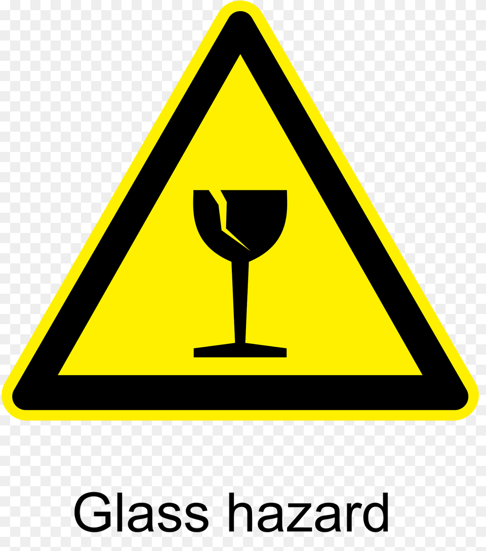 Glass Hazard Warning Sign Clipart, Symbol, Road Sign Png