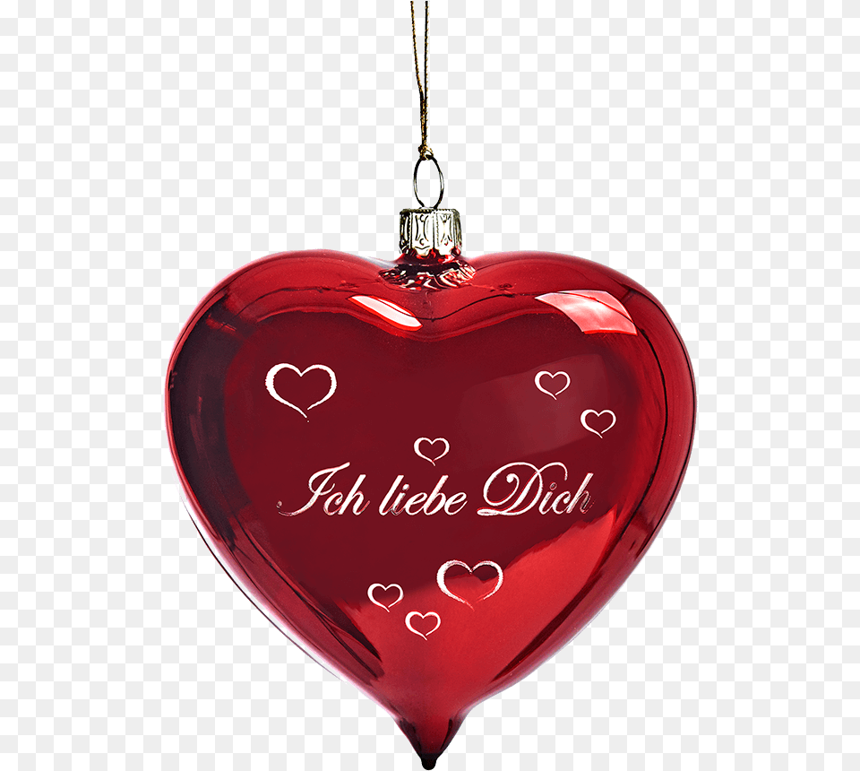 Glass Heart Dark Red Opal Ich Liebe Dich Love Heart Happy Birthday, Accessories, Pendant Free Png Download