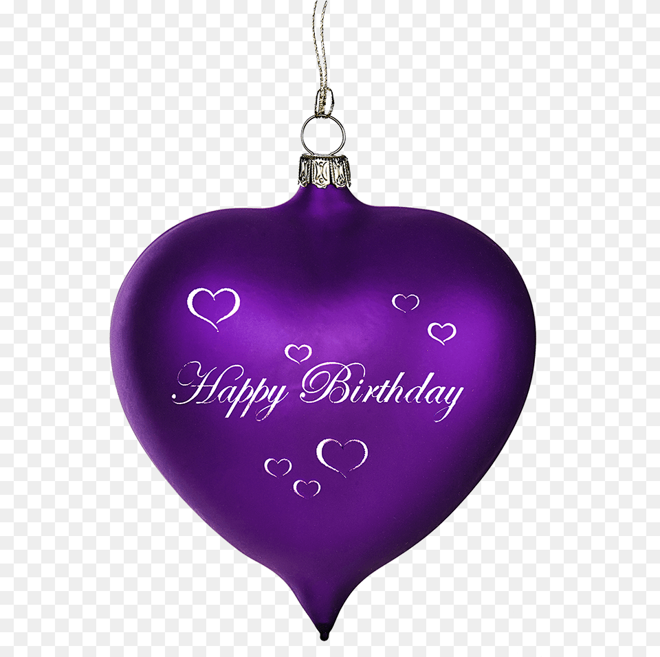 Glass Heart Violet Matte Happy Birthday Happy New Year 2011 Card, Accessories, Pendant, Jewelry, Ornament Free Png Download