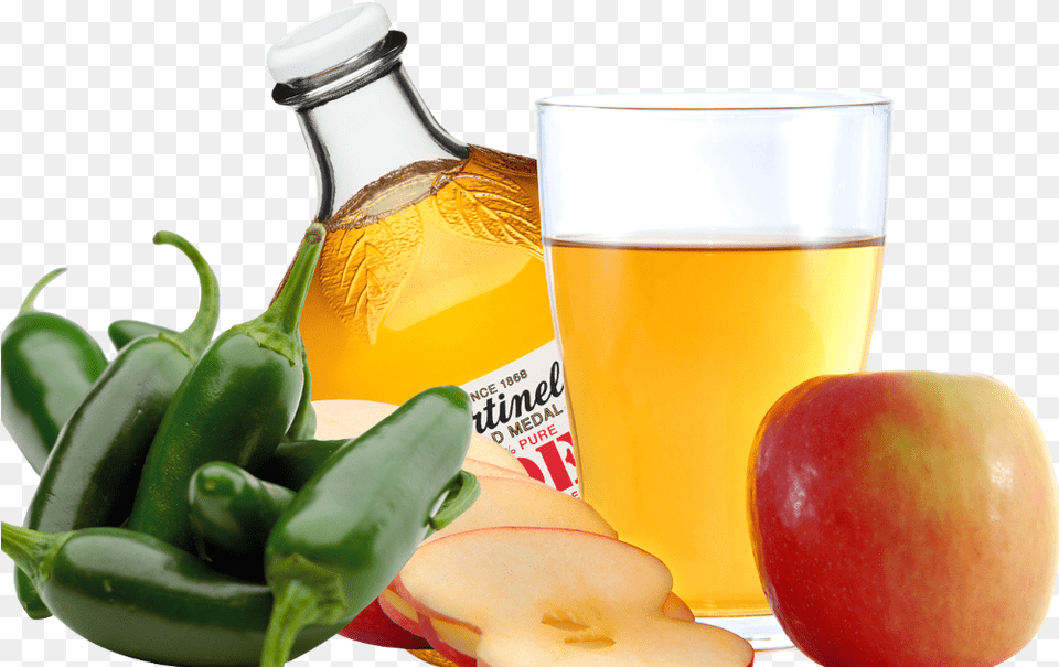 Glass Of Apple Juice Jalapeno Pepper, Food, Fruit, Plant, Produce Png