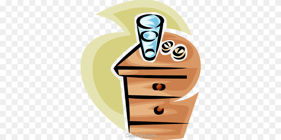 Glass Of Water And Two Pills Royalty Vector Clip Art, Cabinet, Drawer, Furniture, Dresser Free Transparent Png