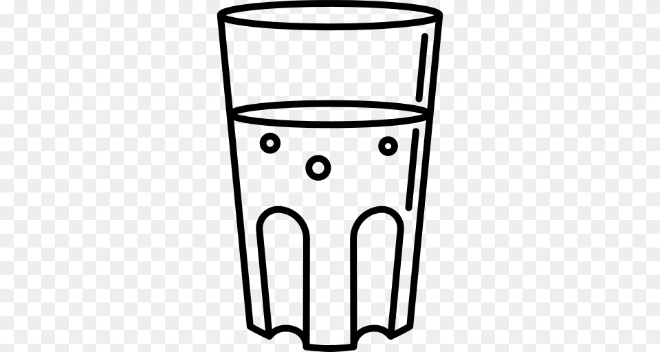 Glass Of Water Icon, Gray Free Png