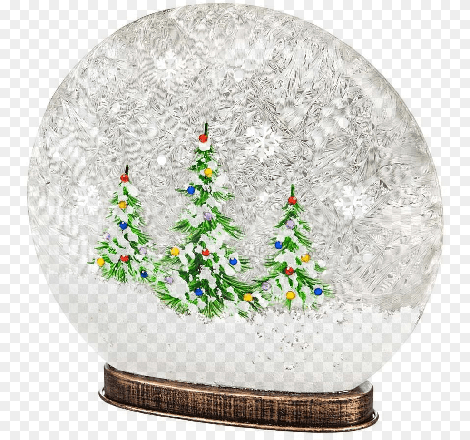 Glass Painted Disc Snow Globeclass Christmas Tree, Plant, Christmas Decorations, Festival, Christmas Tree Free Png