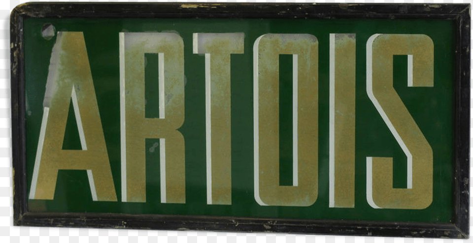 Glass Plate Reversed Stella Artois Signed Circa 1920 Label, License Plate, Transportation, Vehicle, Symbol Free Png