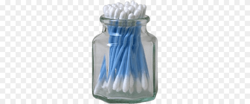 Glass Pot With Cotton Buds, Jar Png