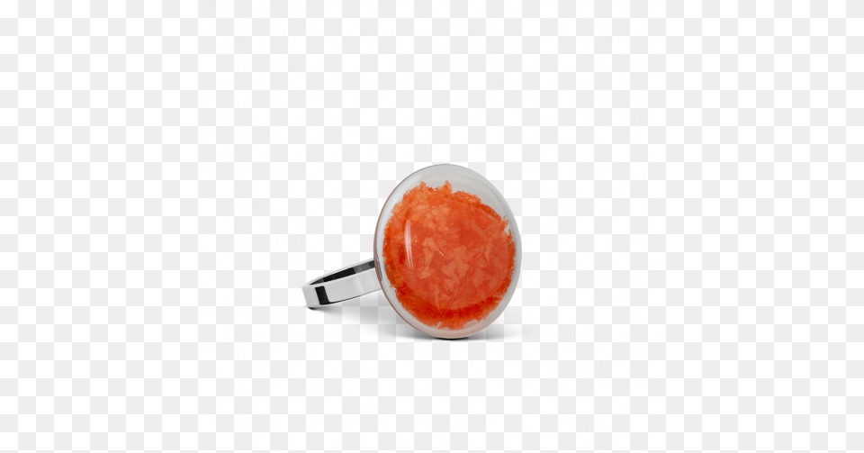 Glass Ring Galet Mini Paillettes Colors Orange Ring, Cup, Cutlery, Food, Ketchup Free Png Download