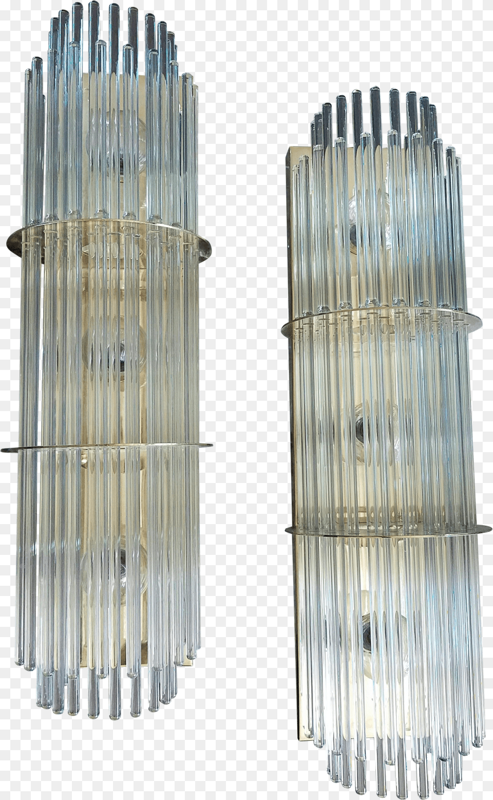 Glass Rod Wall Sconces Attributed To Sciolari For Lightolier Glass Free Png