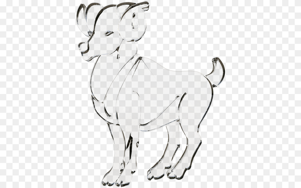 Glass Signs Of The Zodiac Aries Horoscope Line Art, Animal, Pet, Canine, Mammal Free Png Download