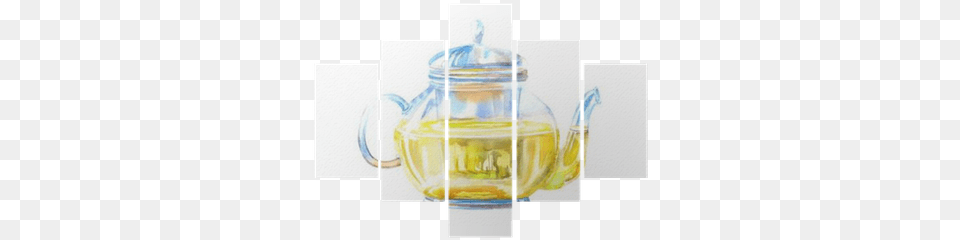 Glass Teapot Of A Green Tea Painting, Cookware, Pot, Pottery Free Png Download