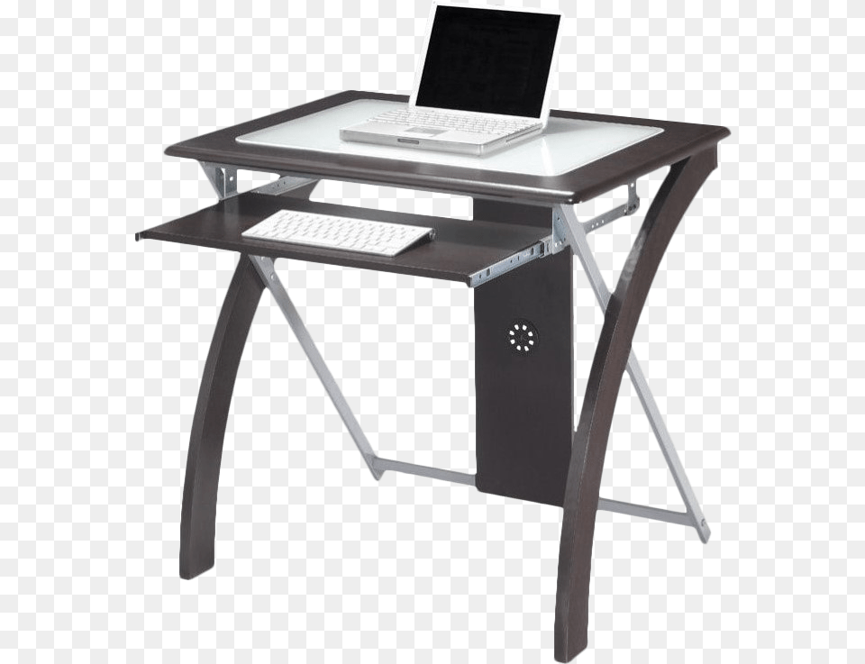 Glass Top Computer Desk For Home, Furniture, Electronics, Table, Computer Keyboard Free Png Download