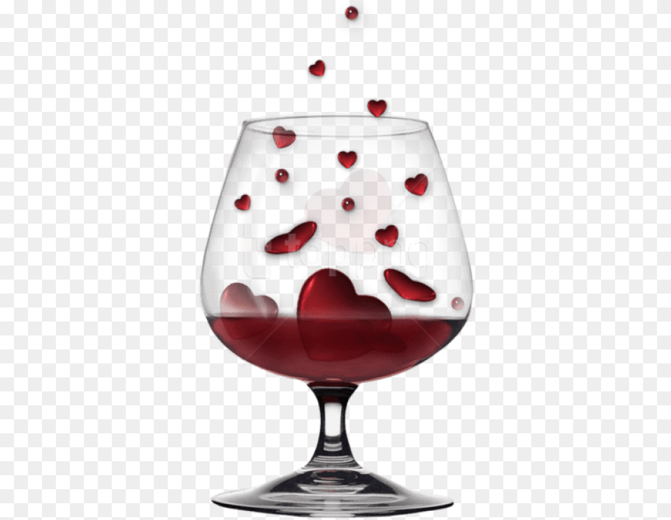 Glass With Heartsclipat Images Tubes St Valentin, Alcohol, Beverage, Liquor, Red Wine Free Transparent Png