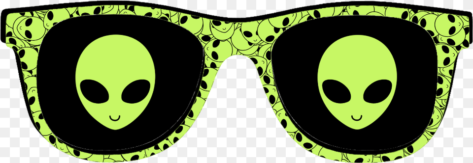 Glasses Alien Green Aliens Freetoedit Ftestickers, Accessories, Sunglasses, Face, Head Free Png