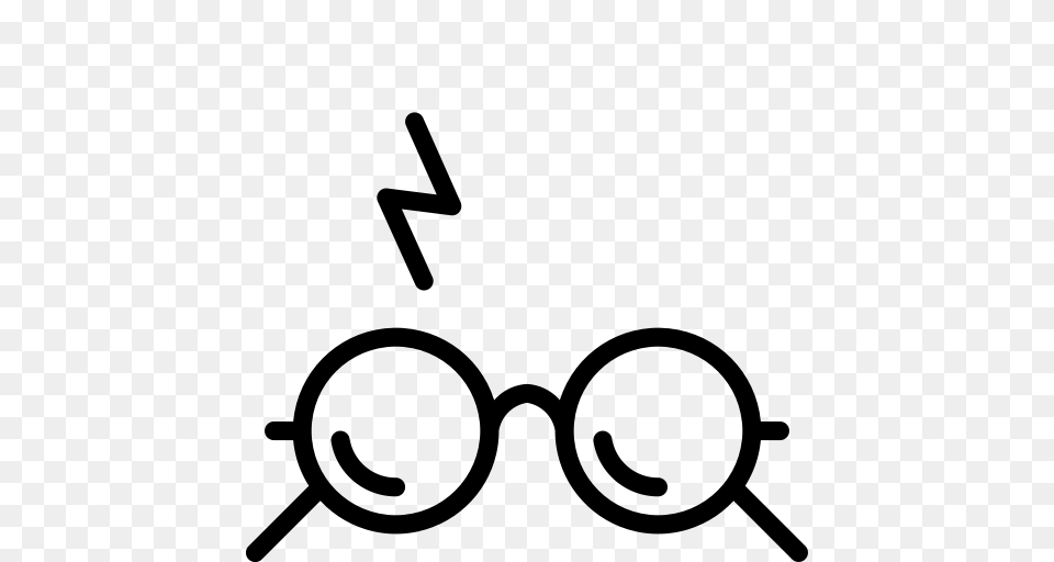 Glasses Harry Outline Potter Scar Icon, Gray Free Transparent Png