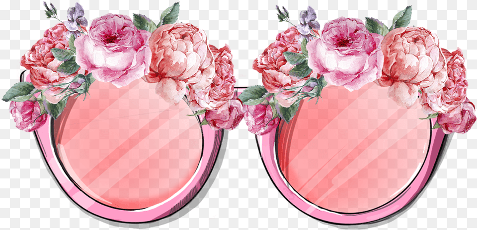 Glasses Lovely Glasses Sunny Pink Overlay Hipster Indie Flower Picsart, Plant, Rose, Dahlia, Carnation Free Png Download
