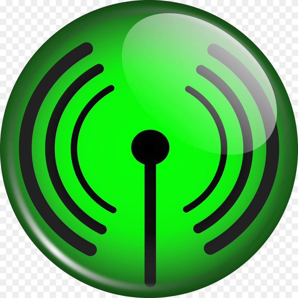 Glassy Wifi Symbol Icons, Green, Sphere Free Transparent Png