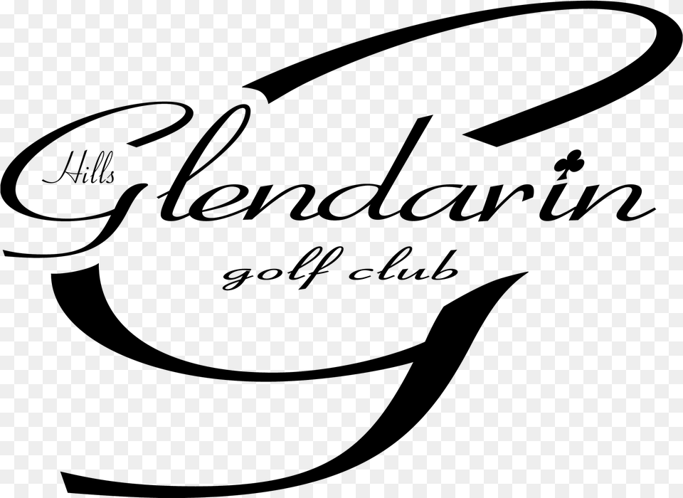 Glendarin Hills Golf Club Calligraphy, Gray Free Png