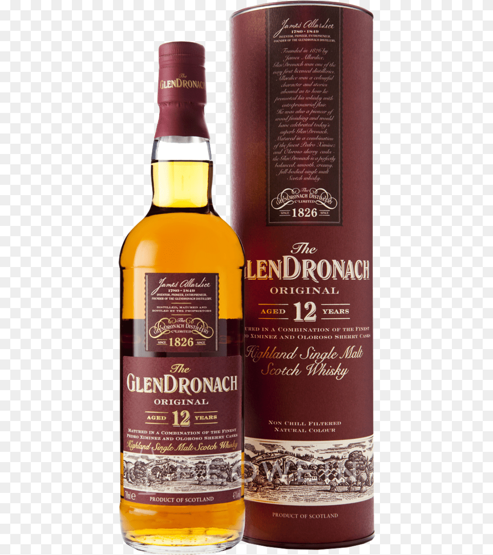Glendronach 12 Year Old Original 07 L, Alcohol, Beverage, Liquor, Whisky Png