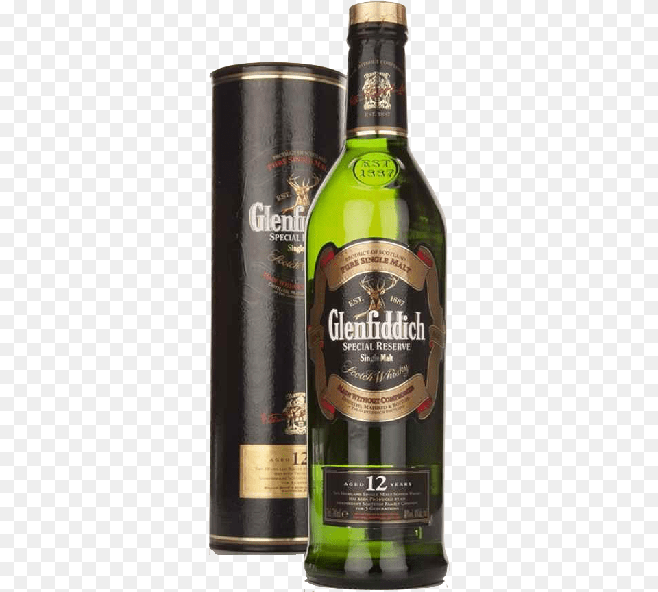Glenfiddich Special Reserve 12 Year Old Single Malt Glenfiddich 12 Special Reserve, Alcohol, Beverage, Liquor, Whisky Png Image
