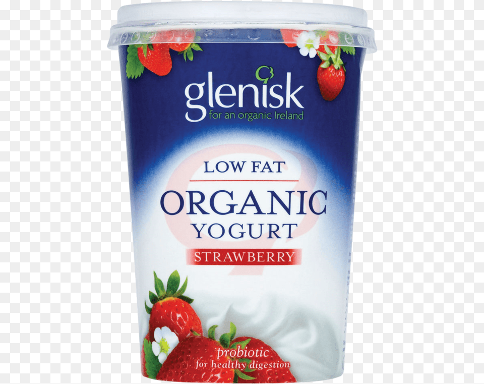 Glenisk Organic Strawberry Low Fat Yogurt 450g Low Fat Yogurt, Dessert, Food, Produce, Plant Free Png Download