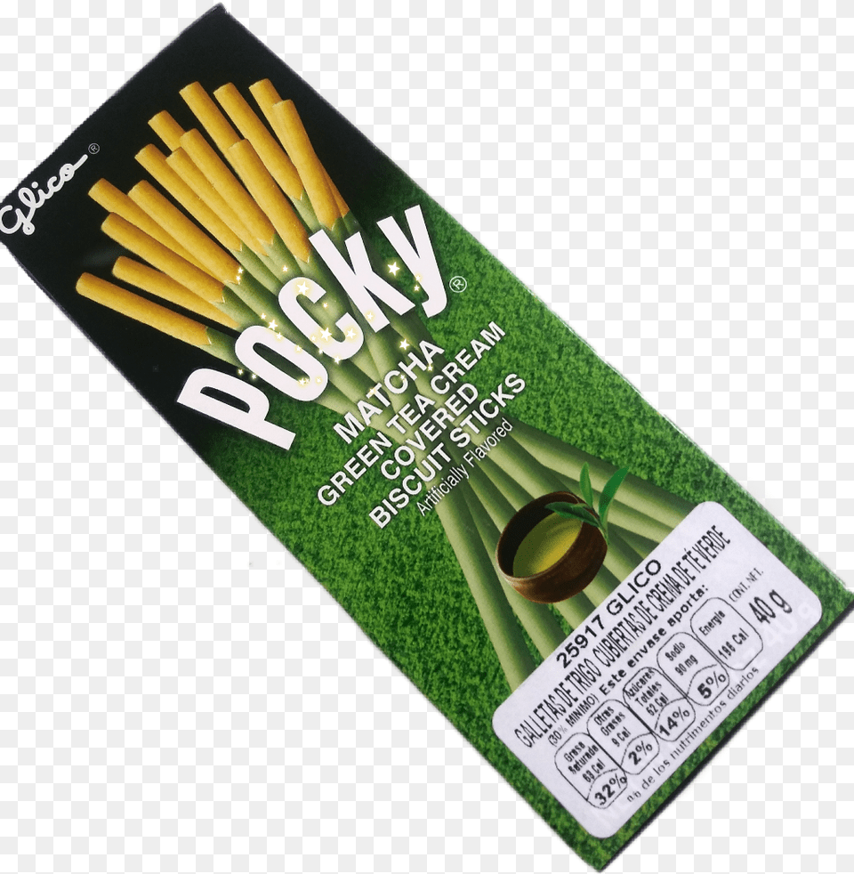 Glico Pocky Green Tea Cream Coated Biscuit Sticks Clipart Cosmetics, Business Card, Paper, Text Png Image