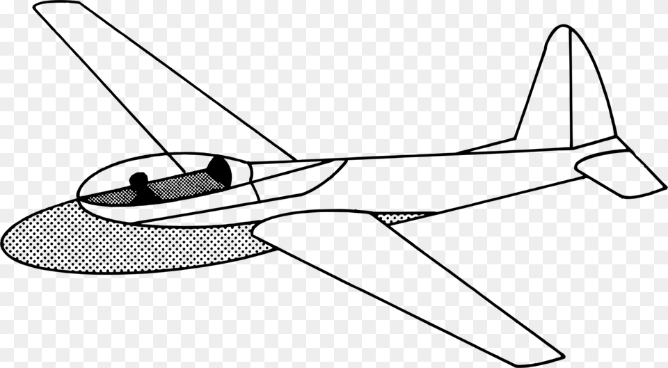 Glider Plane Clipart, Gray Free Png Download