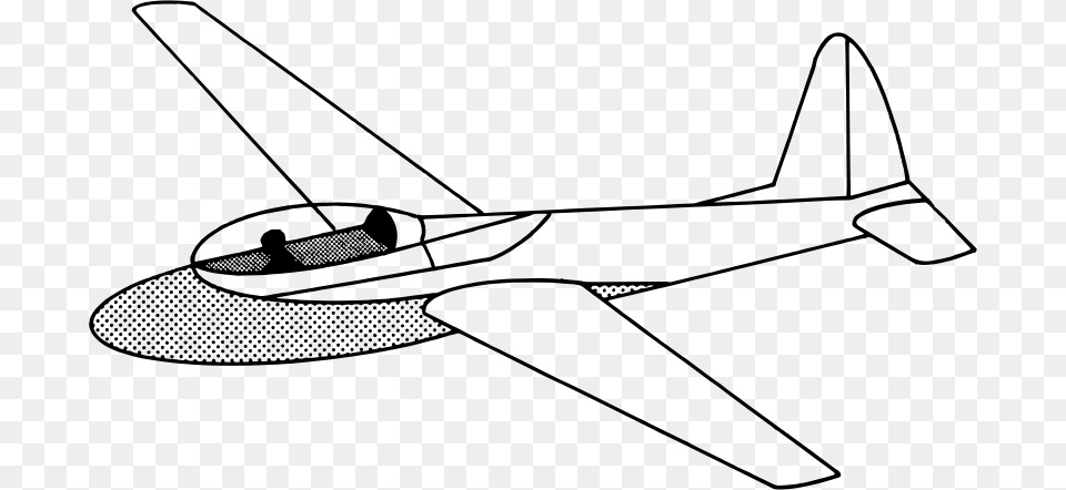 Glider Plane Clipart, Gray Free Png Download