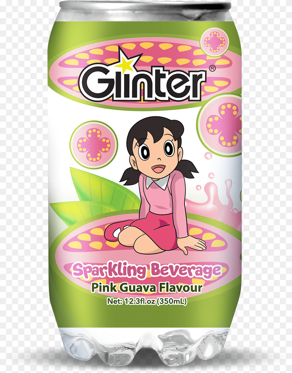 Glinter Doraemon Blueberry Flavour 350ml, Baby, Person, Can, Face Free Png Download