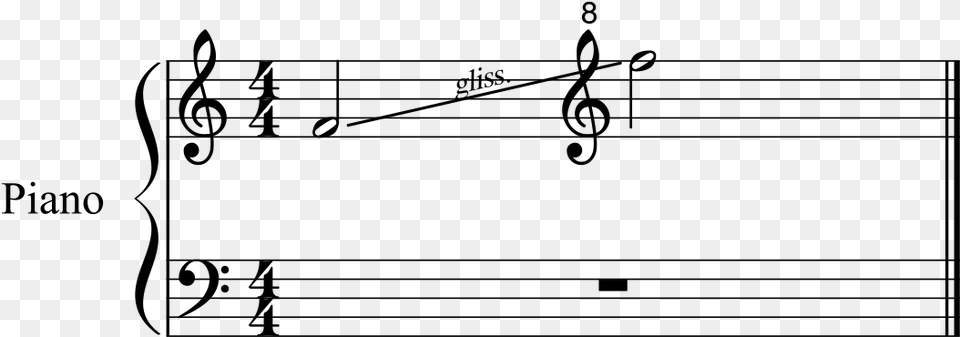 Glissando Goes Through Clef 6 8 Bar Lines, Gray Png Image