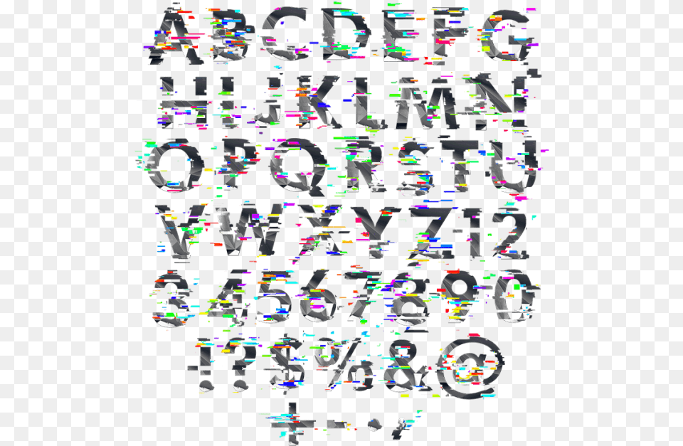 Glitch Font Letters Glitch Font, Paper, Text, Machine, Wheel Free Transparent Png