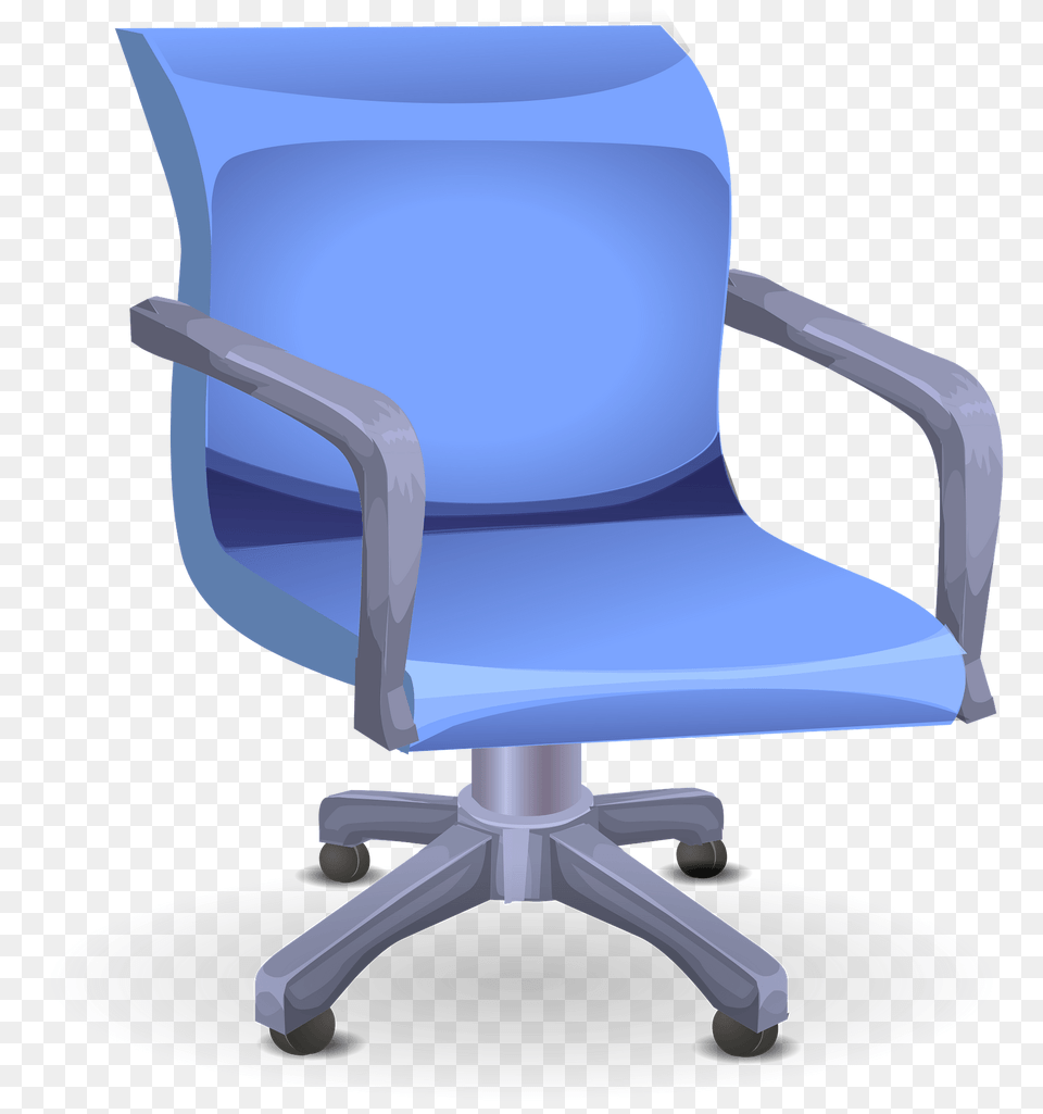 Glitch Simplified Blue Office Chair Clipart, Furniture, Armchair, Cushion, Home Decor Png Image