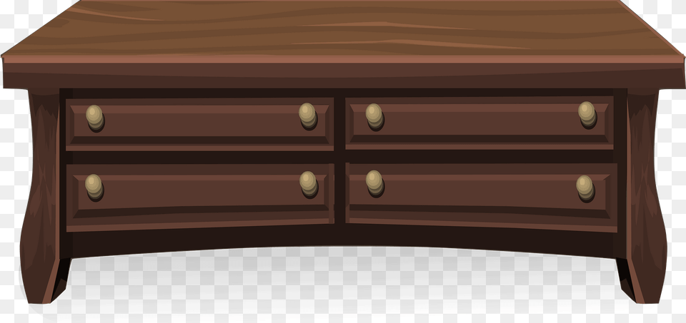 Glitch Simplified Low Wooden Cabinet Clipart, Coffee Table, Drawer, Furniture, Table Free Png