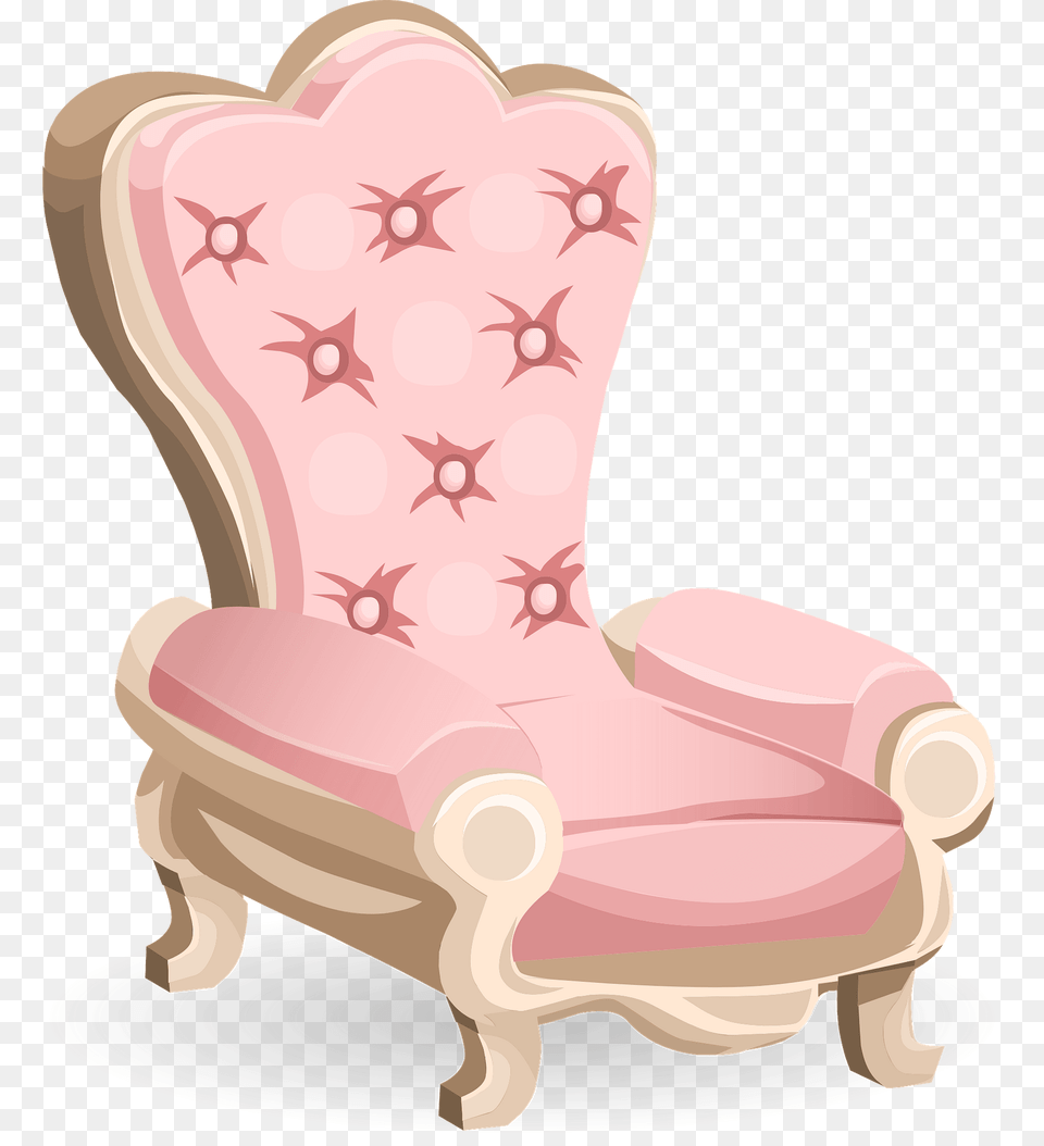 Glitch Simplified Pink Royal Chair Clipart, Furniture, Armchair Png