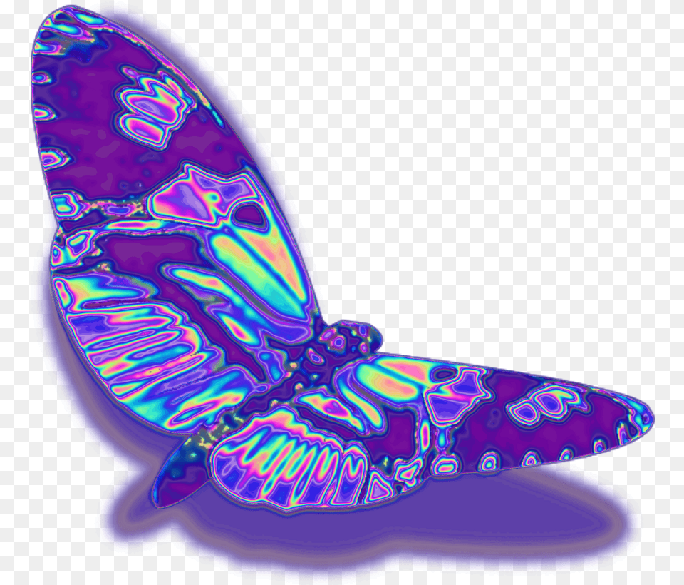 Glitch Vaporwave Holographic Hologram Freetoedi Holographic Butterfly, Accessories, Ornament, Purple, Gemstone Png