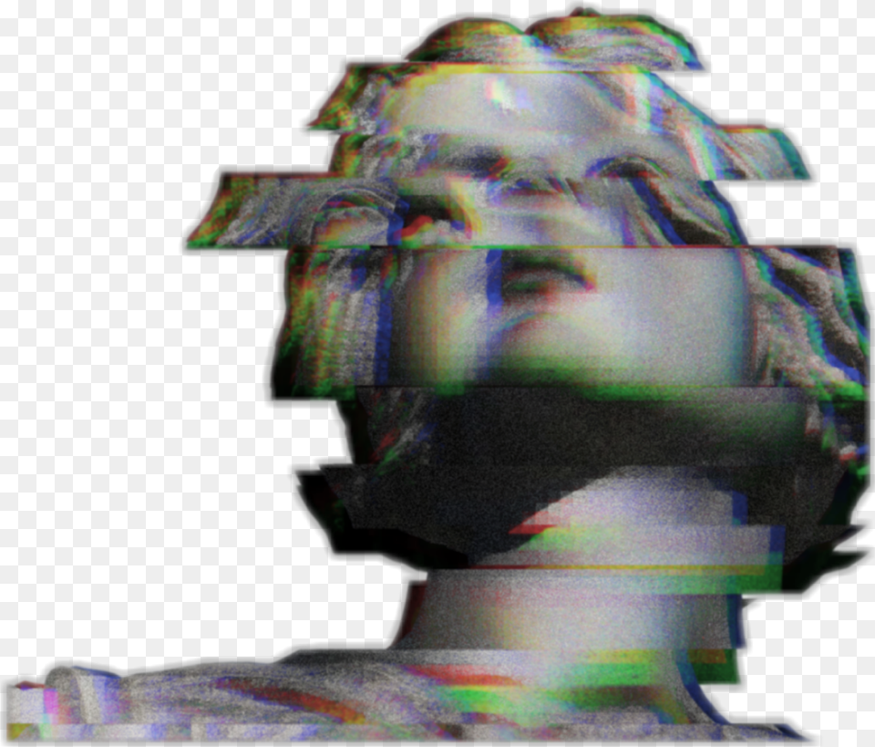 Glitch Vaporwave Vaporwaveart Aesthe Vaporwave Glitch Statue, Art, Collage, Person, Outdoors Free Png