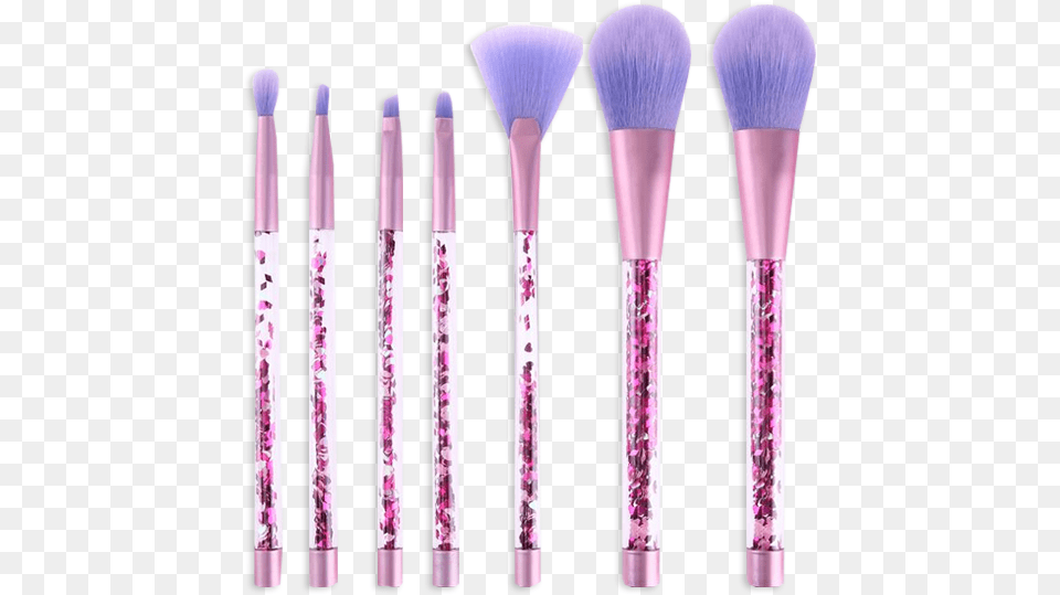 Glitter 7 Piece Makeup Brush Set Makeup Brush, Device, Tool, Cosmetics Png Image