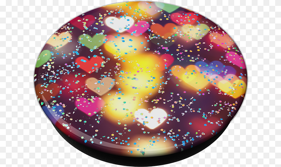 Glitter Bokeh Hearts Popsockets, Plate Free Png