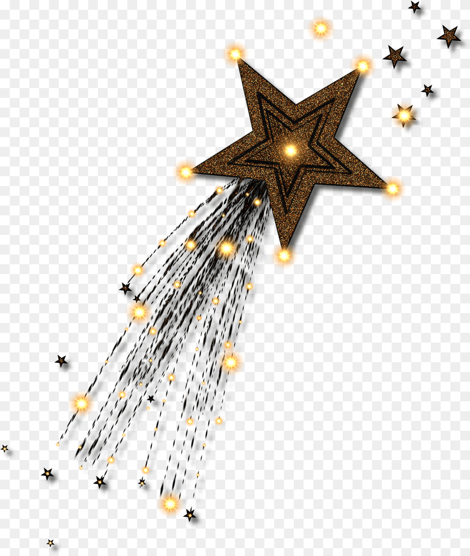 Glitter Border Clip Art Golden Shooting Star, Lighting, Star Symbol, Symbol, Nature Free Transparent Png