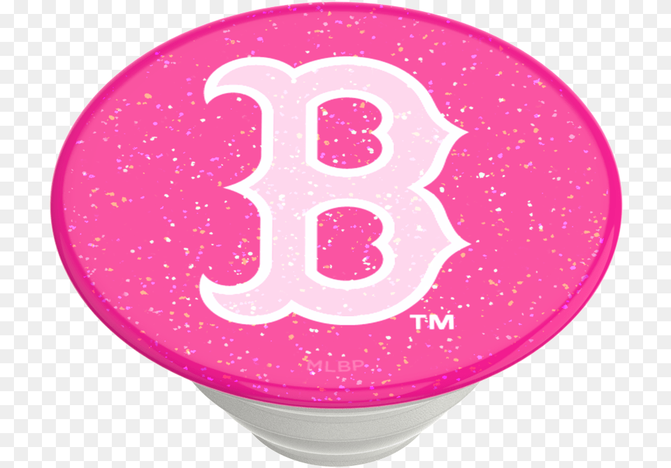Glitter Boston Red Sox Pink Popgrip Girly, Plate Png